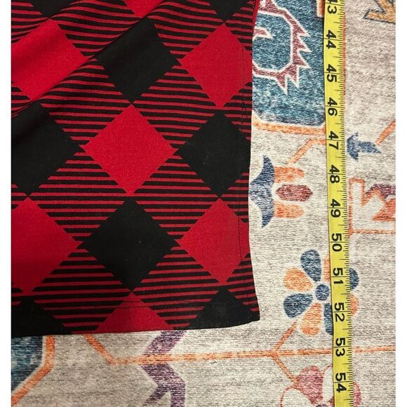 Ashley Stewart 18/20 red black‎ buffalo check asymmetrical holiday dress - Picture 3 of 8